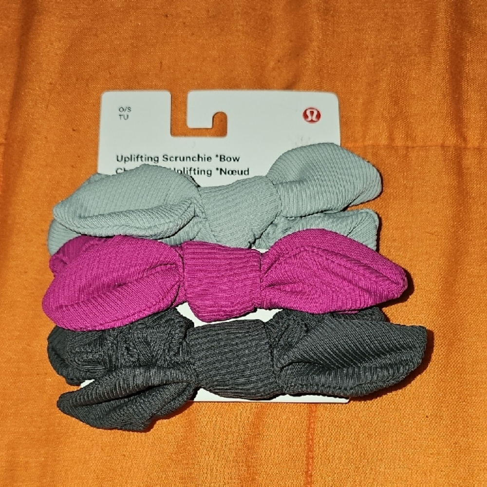 Lululemon Uplifting Scrunchies Bow 3 Pack!!! Nwts! RIPR/JDGR/SEBO!!